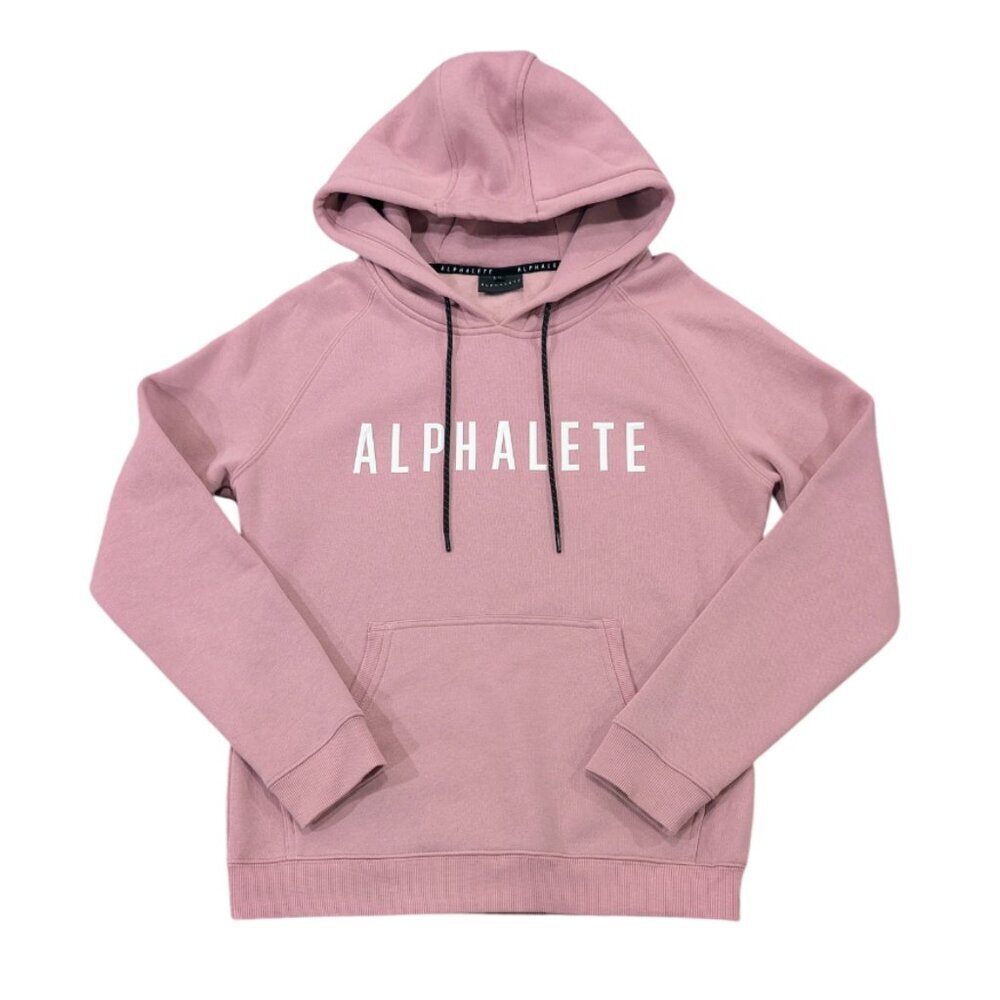 ALPHALETE Dusty Rose Sweatshirt M Raised Logo Relaxed Fit Like New Pink